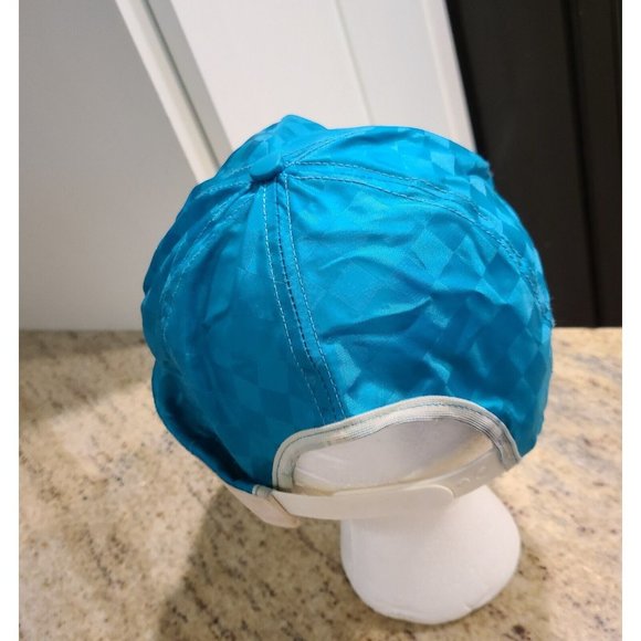 VTG 80s 90s Siesta Key Blue Aqua Snap Back Hat Cap Check Beach Nautical Anchor - Picture 4 of 12
